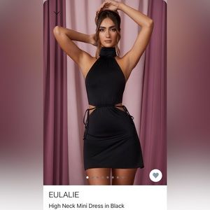 BRAND NEW WITH TAGS Oh Polly High Neck Mini Dress in Black: Size 2